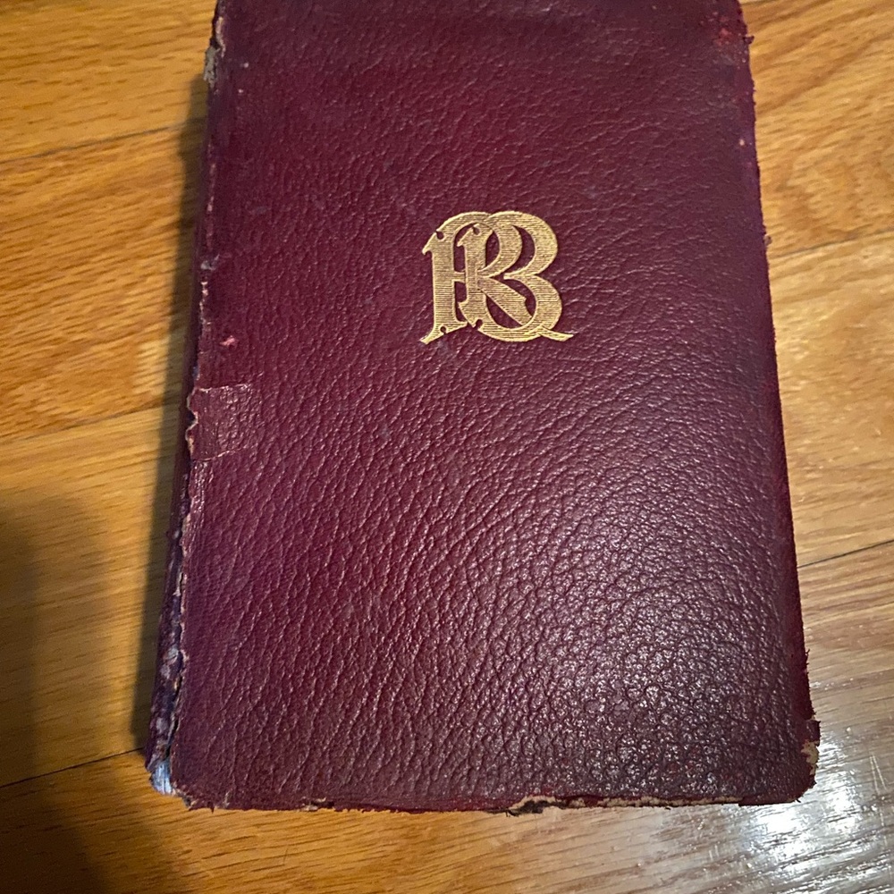 Antique Leather Book with Gold Initials Robert Browning 1911